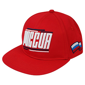 Бейсболка красная snapback "Россия"