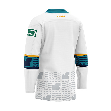 Реплика с новым лого гостевого хоккейного свитера ХК Сочи сезон 2023-2024 детская (без фамилии)