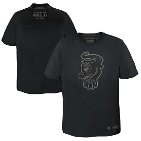 Футболка ХК Сочи, черная, винтажный Леопард