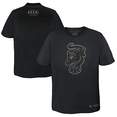 Футболка ХК Сочи, черная, винтажный Леопард