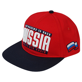 Бейсболка красная snapback "Russia"
